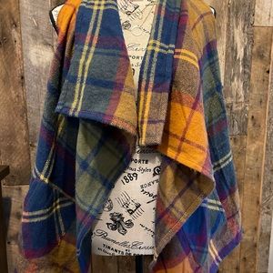 Flannel drape vest